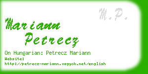 mariann petrecz business card